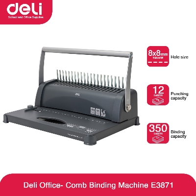 Picture of Deli E3871 350 Sheets 21-HOLE Steel Comb Spiral Binding Machine