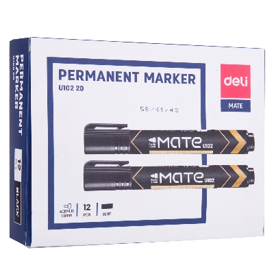 Picture of Deli EU10220 Permanent Marker Black 12 Pcs