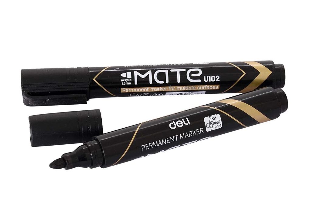 Picture of Deli EU10220 Permanent Marker Black 12 Pcs