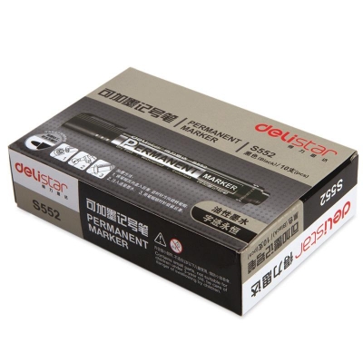 Picture of Deli S552 Refillable Permanent Marker 12 Pcs (Black)