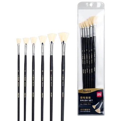 Picture of Deli 73896 Painting Brush Fan Bristle Set 6's