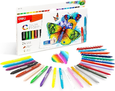 Picture of Deli EC20020 Plastic Crayon 24 Colors