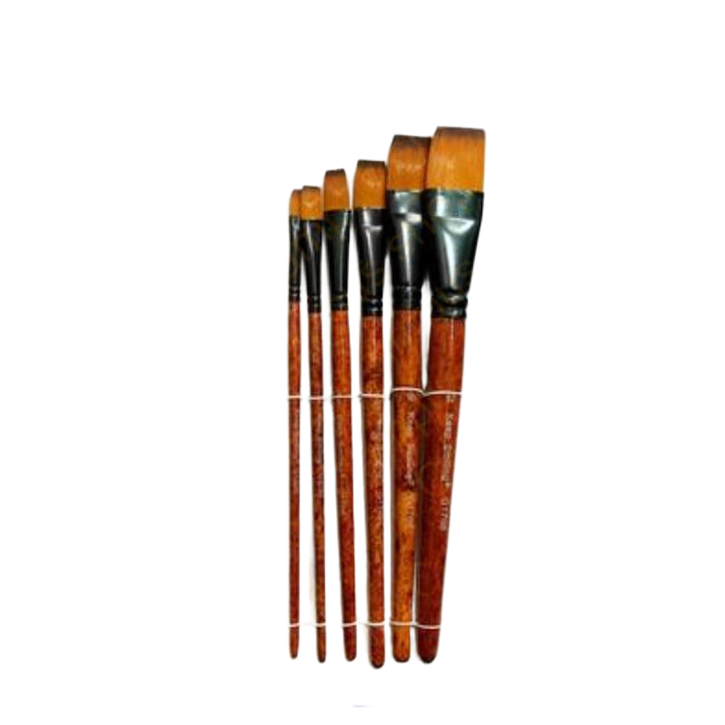 Picture of Keep Smiling Artist Flat Paint Brush, Suitable for Water & Acrylic & Oil Color paint 6 Pcs