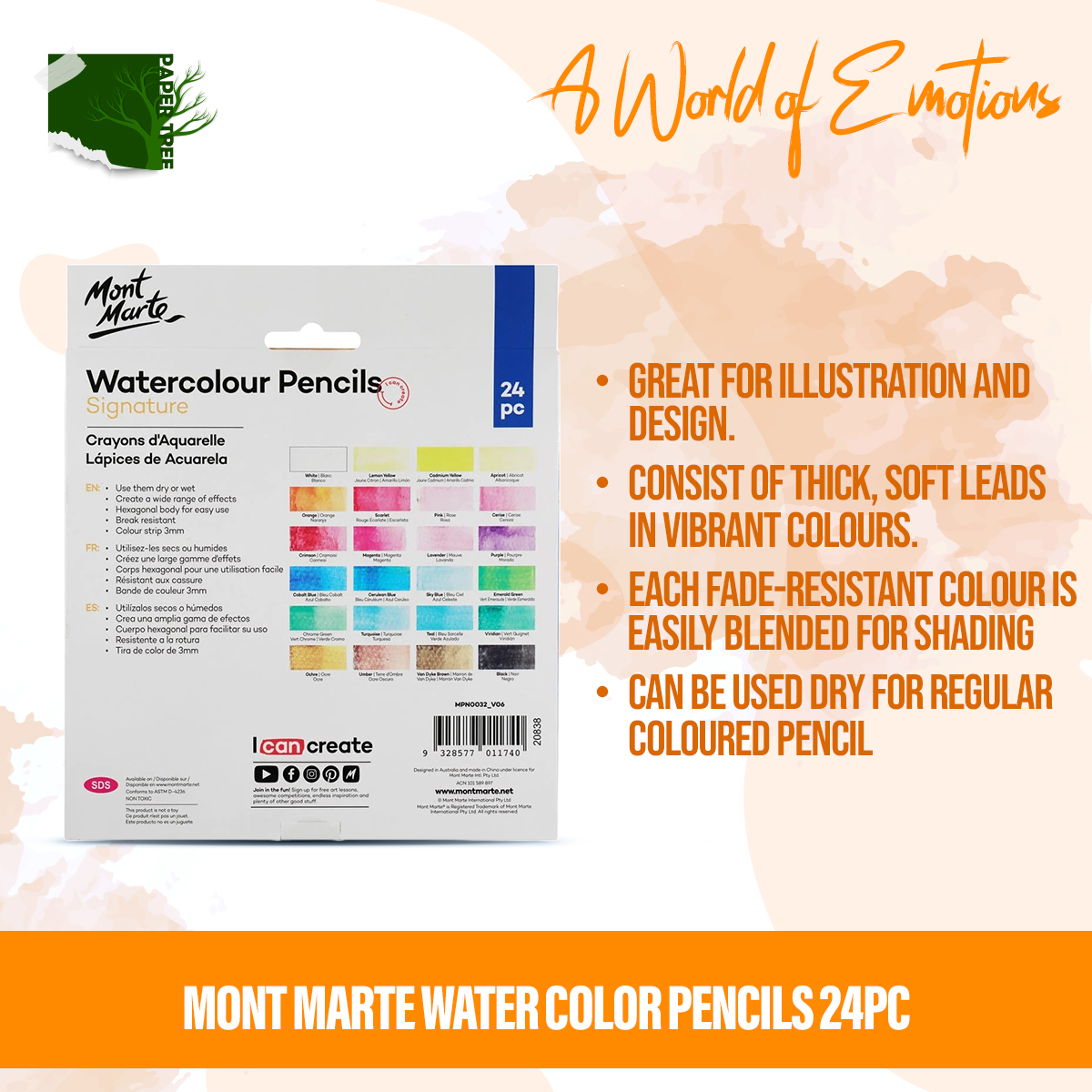 Picture of Mont Marte Water color Pencils 24pc