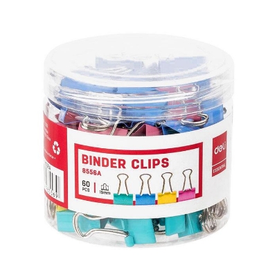 Picture of Deli Colourful Binder Clips 15mm Pack of 60 E8556A