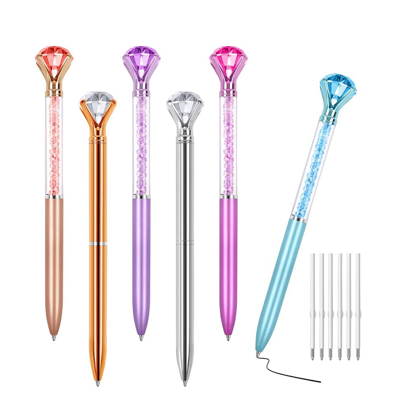 Picture of Diamond Pens with Crystal,Pens with Diamonds on Top, Diamond Pens Bulk including Black Ink Pen Refill, Diamond Top Pens for Office School Home
