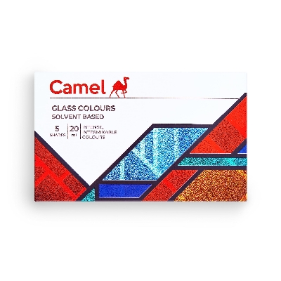 Picture of Camel Solvent Based Glass Color - 20ml Each, 5 Shades