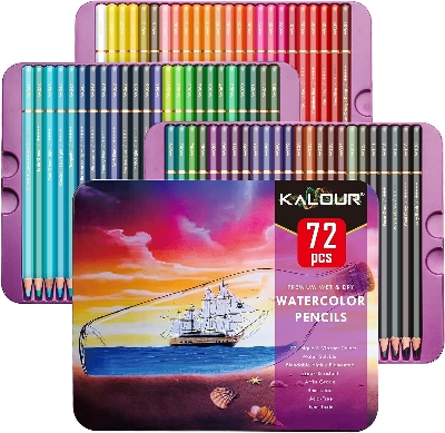 Picture of KALOUR Professional Water soluble Colored Pencils Set of 72 Colors