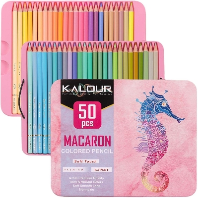 Picture of KALOUR Macaron Pastel Colored Pencils Set of 50 Colors
