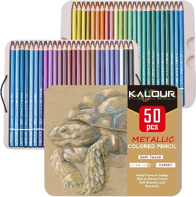 Picture of KALOUR Metallic Colored Pencils Set of 50 Colors
