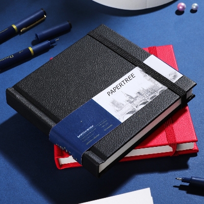 Picture of Papertree EC285-BK Leather cover Sketch Book - 40 Sheets
