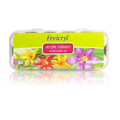 Picture of Fevicryl Acrylic Color Sunflower Kit 10 Shades