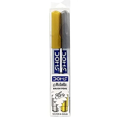 Picture of Doms Metalic Brush Pens Silver & Gold