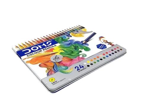 Picture of DOMS Premium Quality Color Pencil Flat TIN BOX 24 SHADE