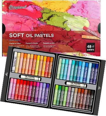 Picture of Giorgione Soft Oil Pastels Set 48 Colors Artist Soft Oil Pastels with Extra Two White Oil