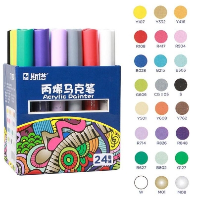 Picture of STA Acrylic Paint Permanent Markers 24 Pcs