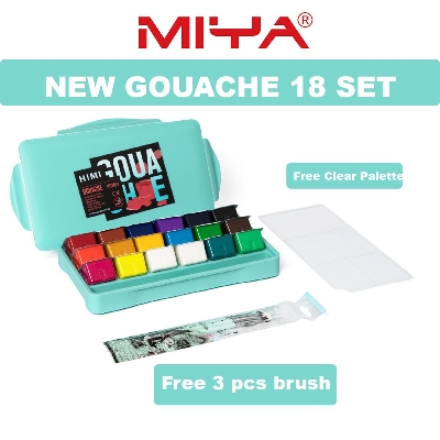 Picture of HIMI Miya Gouache Paint Set, 18 Colors 30ml Unique Jelly Cup Design With Brush