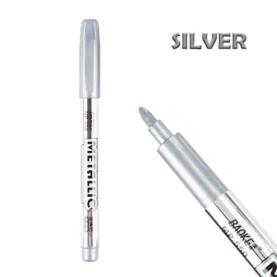 Picture of Baoke Metallic Color Marker Pen SILVER