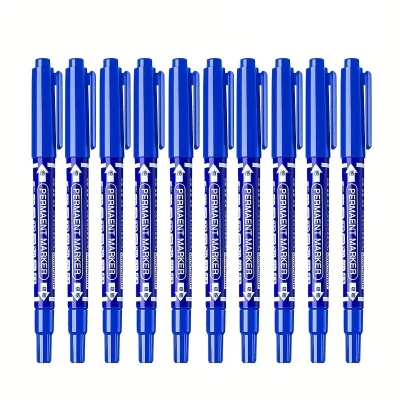 Picture of Dual tip Permanent Marker 12 Pcs Blue