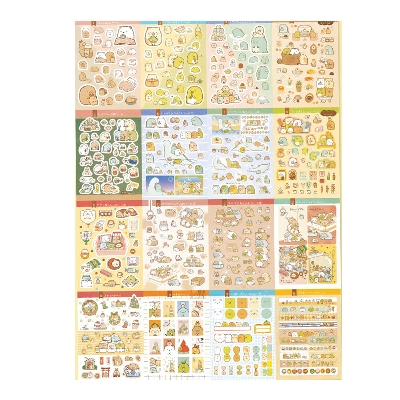 Picture of Kawaii Cute Cartoon Sticker Book Creative Hand tattoo stickers Account Decoration DIY Material Stickers aesthetic