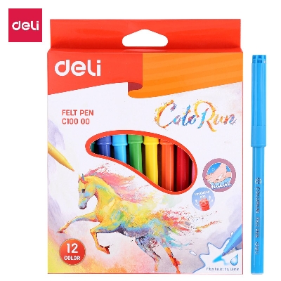 Picture of Deli EC10000 Felt Pen Set 12 Colours Water Color Pen