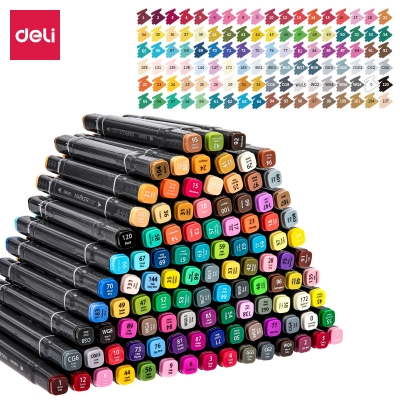 Picture of Deli E70806-80 Professional Marker Pen Dual Tip - 80 Color