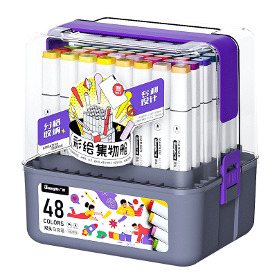 Picture of GUANGBO 48 Pcs Dualtip Alco Based Markers Sets