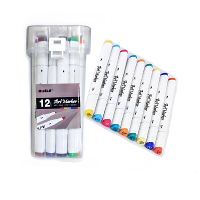 Picture of Baile Art Marker Pen Flat/Thick Tip 12, 24, 40, 60 Colours Box for Artists