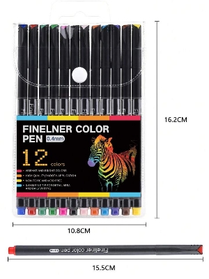 Picture of Fineliner Color Pen Set, 12 Fine Point Pen Markers, 0.4mm Fine Line Tip Colored Sketch Writing Drawing Pens, for Journal Planner Notebook Note Taking Calendar Drawing Writing