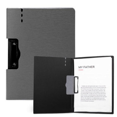 Picture of Deli 64512 PP Foam Clip Board with Cover Horizontal Dark Grey