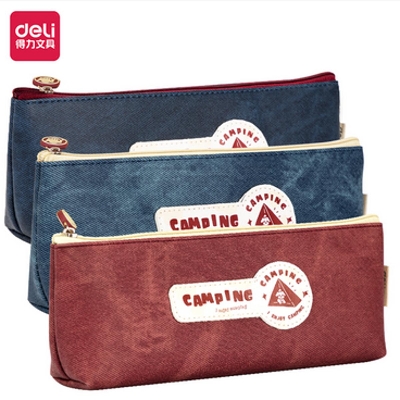 Picture of Deli 66976 Denim Triangle Bag Multi-Purpose Pencil Case (mixed)
