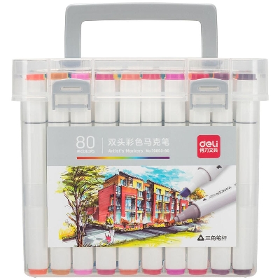 Picture of Deli E70803-80 Dual  Tip Sketch Marker 80 Pcs