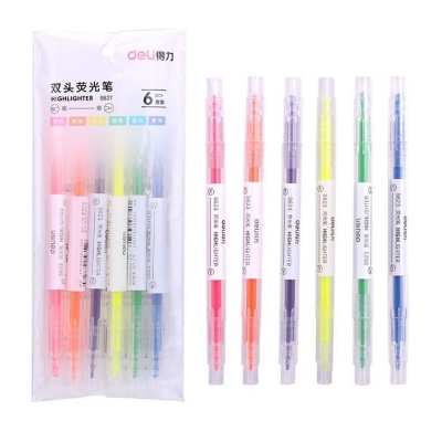 Picture of Maries Double-Headed Highlighter pen 6 Colors (Multicolor)