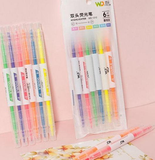 Picture of Maries Double-Headed Highlighter pen 6 Colors (Multicolor)