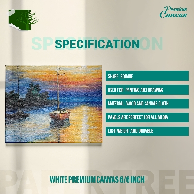 Picture of White Premium Canvas 6/6 inch