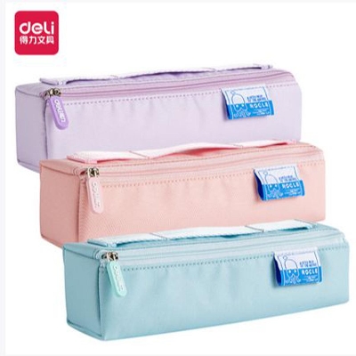 Picture of Deli E66971 simple and environmentally friendly small square bag multi-purpose pencil case (mixed)