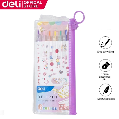Picture of Deli EG118-6C Colors Gel Pen 0.5mm (6Pcs/Bag)