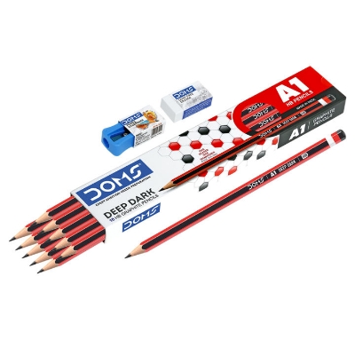 Picture of DOMS A1 Pencil Deep Dark HB - 10 Pcs Pack