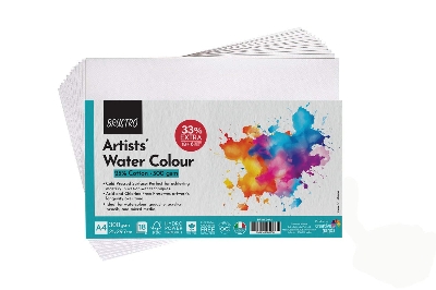 Picture of Brustro Artists Watercolour Paper 25% Cold Pressed 300 GSM 12 Sheets A4