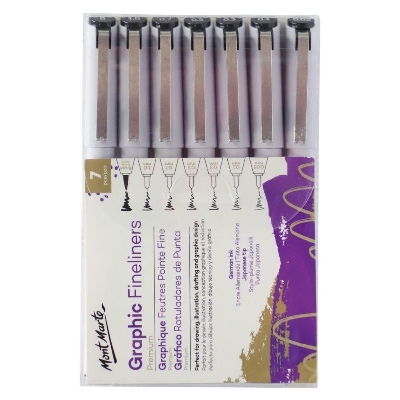 Picture of Mont Marte  Graphic Fineliner Marker pen 7pc