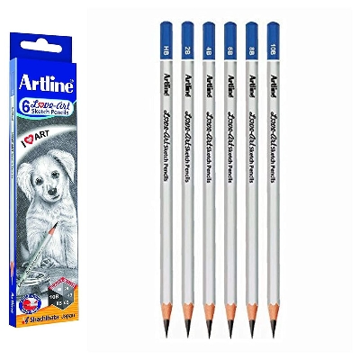Picture of Artline HB, 2B, 4B, 6B, 8B, 10B Sketch Pencil Set