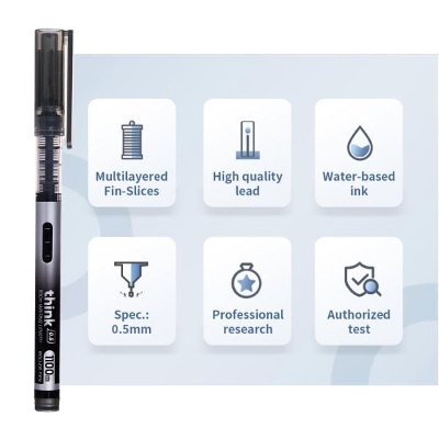 Picture of Deli EQ300-BK Roller Black Pen - 1 Pcs