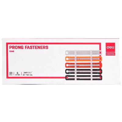 Picture of Deli 5548 Prong Plastic Fasteners - 5 Colors - 50pc (Pack)