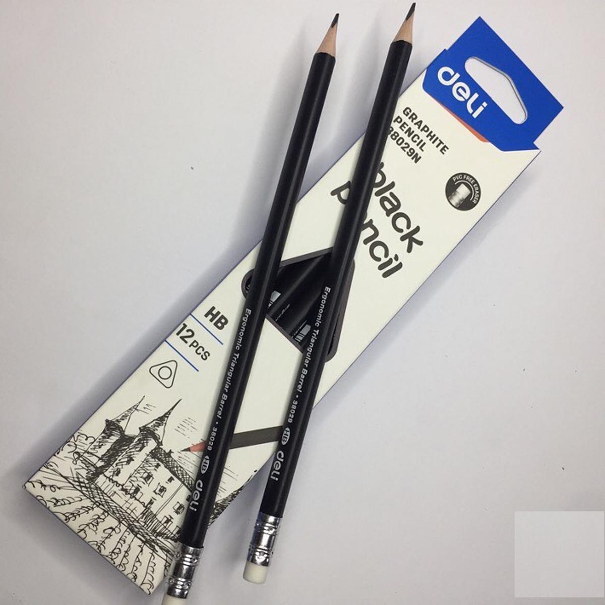 Picture of Deli E38029N Black Triangular Pencil HB