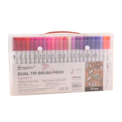 Picture of Giorgione 72 Pcs Dual Art Brush Pens Art Markers Set Brush Tip with Fineliner 0.4mm Markers Pen for Writing Drawing Adult Coloring Books Planner Sketch Book Calendar Note