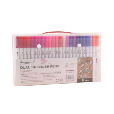 Picture of Giorgione 72 Pcs Dual Art Brush Pens Art Markers Set Brush Tip with Fineliner 0.4mm Markers Pen for Writing Drawing Adult Coloring Books Planner Sketch Book Calendar Note