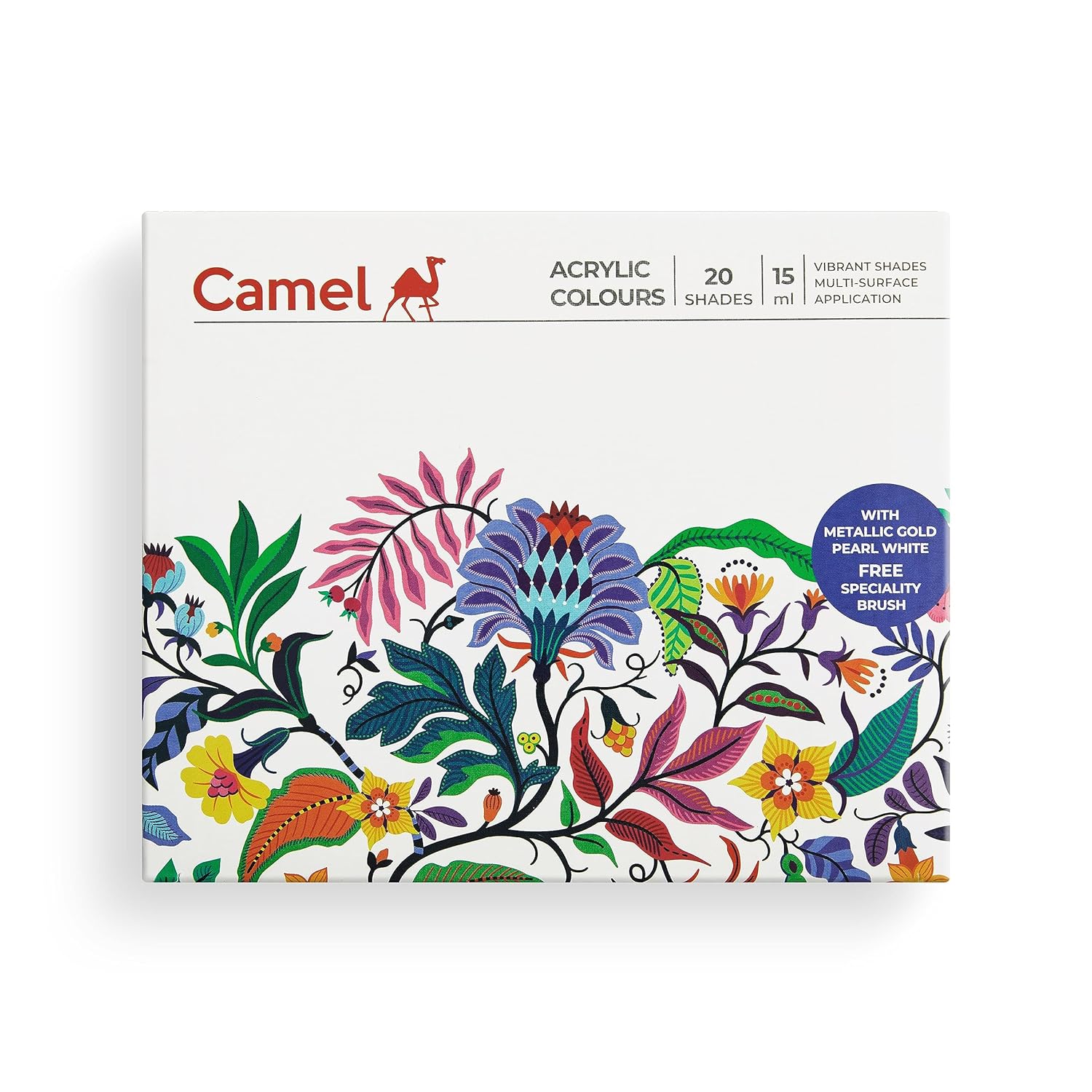 Picture of Camel Acrylic Color Ultra Pearl and Metallic Colour Set - Pack of 20 shades
