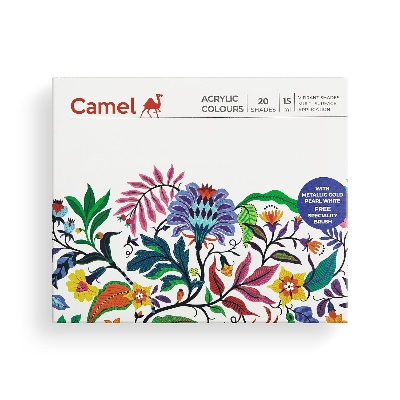 Picture of Camel Acrylic Color Ultra Pearl and Metallic Colour Set - Pack of 20 shades