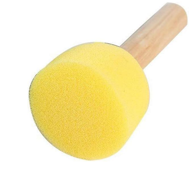 Picture of Set of 5 Pcs Round Stencil Sponge Dabber with Wooden Handle Foam Brush Furniture Art Crafts Painting Tool Supplies Painting Stippler Set DIY