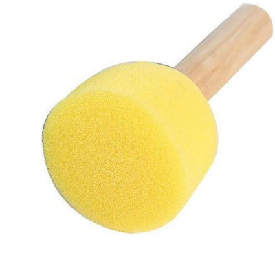 Picture of Set of 5 Pcs Round Stencil Sponge Dabber with Wooden Handle Foam Brush Furniture Art Crafts Painting Tool Supplies Painting Stippler Set DIY